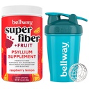 Bellway Super Fiber Powder + Fruit, Raspberry Lemon Shaker Bottle Bundle