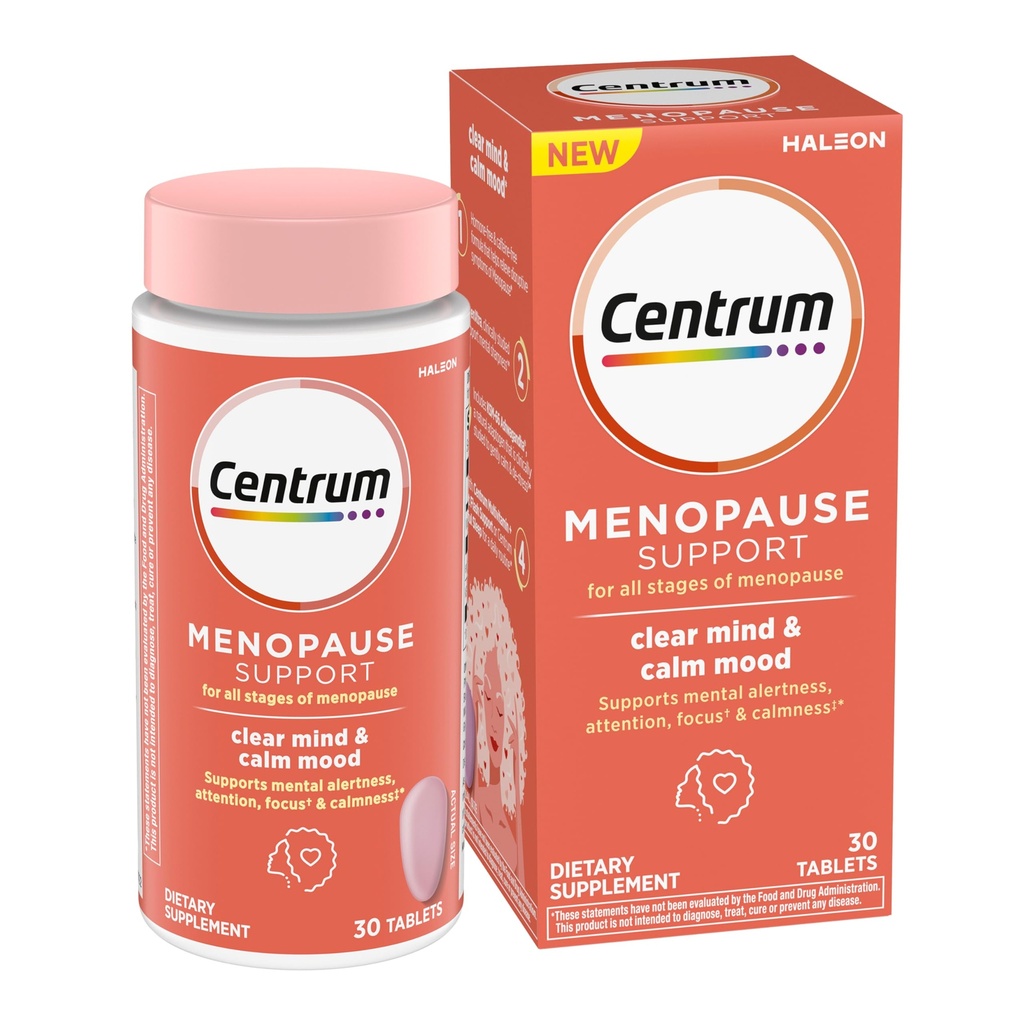 Centrum Clear Mind and Calm Mood Εμμηνόπαυση Υποστηρίξτε τα δισκία, με Κλινικά Σπουδές enXtra, 30 Count