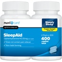 NUVICARE Nighttime Sleep Aid with Diphenhydramine HCl 25 mg - Non Habit Forming Regular Strength Sleeping Pills for Adults - Does Not Contain Pain Reliever - OTC Sleep Aids for Adults (2 Pack)