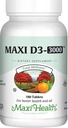 Maxi Health Vitamin D3 3000 IU 75 mcg Συμπλήρωμα βιταμίνης D για υγιή οστά, δόντια, ανοσοποιητική υποστήριξη - VIT D3 συμπλήρωμα εύκολο να καταπιεί μη-GMO, συμπλήρωμα για άνδρες και γυναίκες – Kosher (180 δισκία)