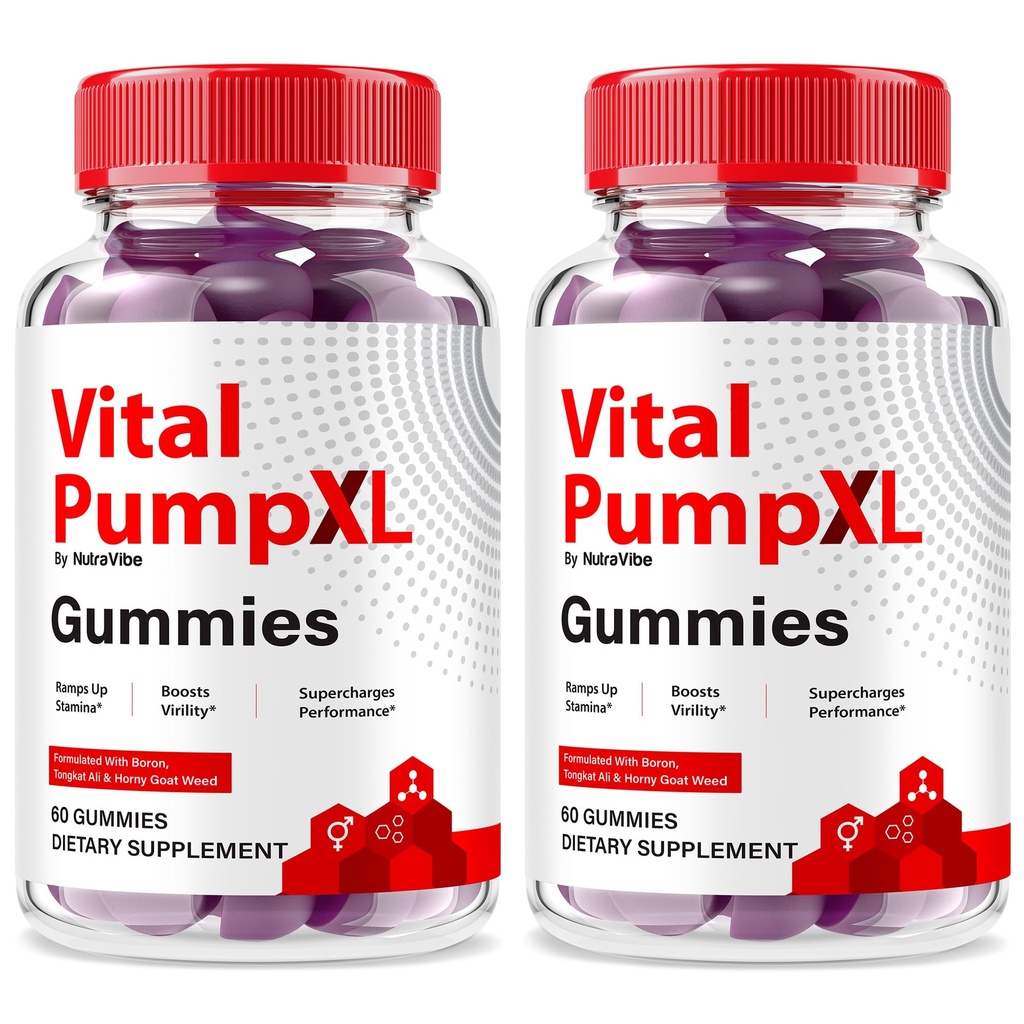 (2 Pack Vital Pump XL Testo Gummies, Official Vital Pump XL for Men, Testo Gummies for Performance, Stamina, and Energy, Premium VitalPump Gomitas Review (120 Gummies)