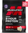 MuscleTech Platinum 8-Hour Protein Powder - 7 Premium Protein Sources with Whey & Casein Protein for Increased Lean Muscle, Strength & Improved Recovery - Vanilla Cake, 50 Servings