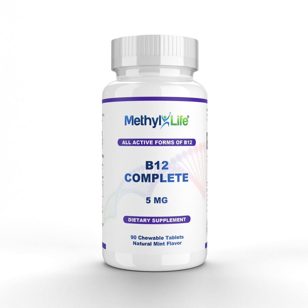 Methyl-Life B12 Πλήρης Επαγγελματική Δύναμη Ενεργός B12 3 Μήνες Προμήθεια μασώμενα. 2, 5 mg Methylcobalamin Methyl, 1, 25 mg Υδροξοκοβαλαμίνη (Υδροξυ) και 1, 25 mg Adenosylcobalamin