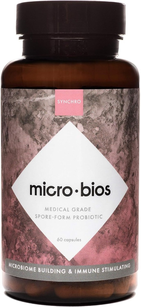 Synchro Micro•Bios - Medical-Grade Spore-Form Probiotic - Bacillus Subtilus (HU58), Coagulans και Clausii - Ισχυρή Ανοσολογική Υγεία + GI Υποστήριξη - 60 Κάψουλες