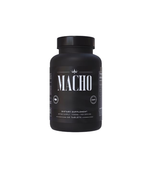 Macho - Dietary Supplement for Men, pre Workout - Tongkat Ali & Nitric Oxide, para Hombre, Made in The USA