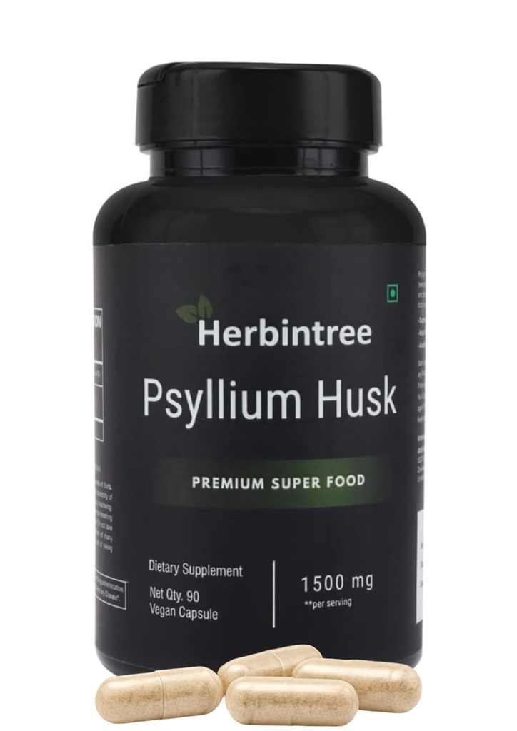 Organic Psyllium Husk Capsules 1500mg | High Fiber Supplement for Digestive Health, Gut Cleanse & Bowel Regularity | Gluten-Free, Non-GMO, Vegan, 90 Capsules