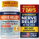 Nerve Relief Neuropathy Sciatica Support Supplement with 2400 mg Alpha Lipoic Acid to Reduce Nerve Discomfort in Feet Hands Toes & Feet – 2400mg ALA, B Vitamins, Magnesium, Turmeric – 60 Capsules