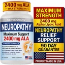 Neuropathy Supplement with 2400 mg Alpha Lipoic Acid – Advanced Support for Feet Hands Toes – 2400mg ALA, Vitamins B12 B6 & B1, Magnesium, Turmeric – 60 Capsules