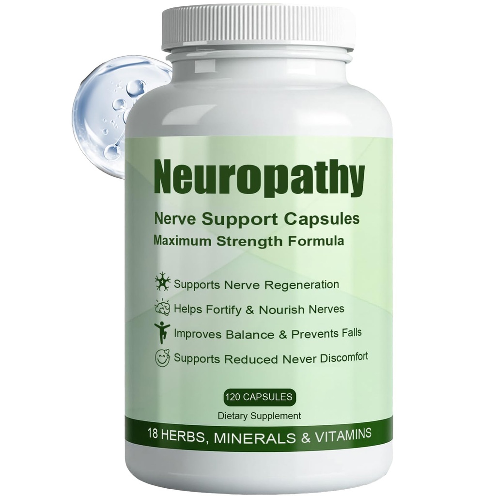 Neuropathy Pills - Neuro-Support with Alpha Lipoic Acid 600 mg for Nerve Health, Carefully Selected Herbal Components, Vitamins, and Nutritional Elements 120 Count (1)