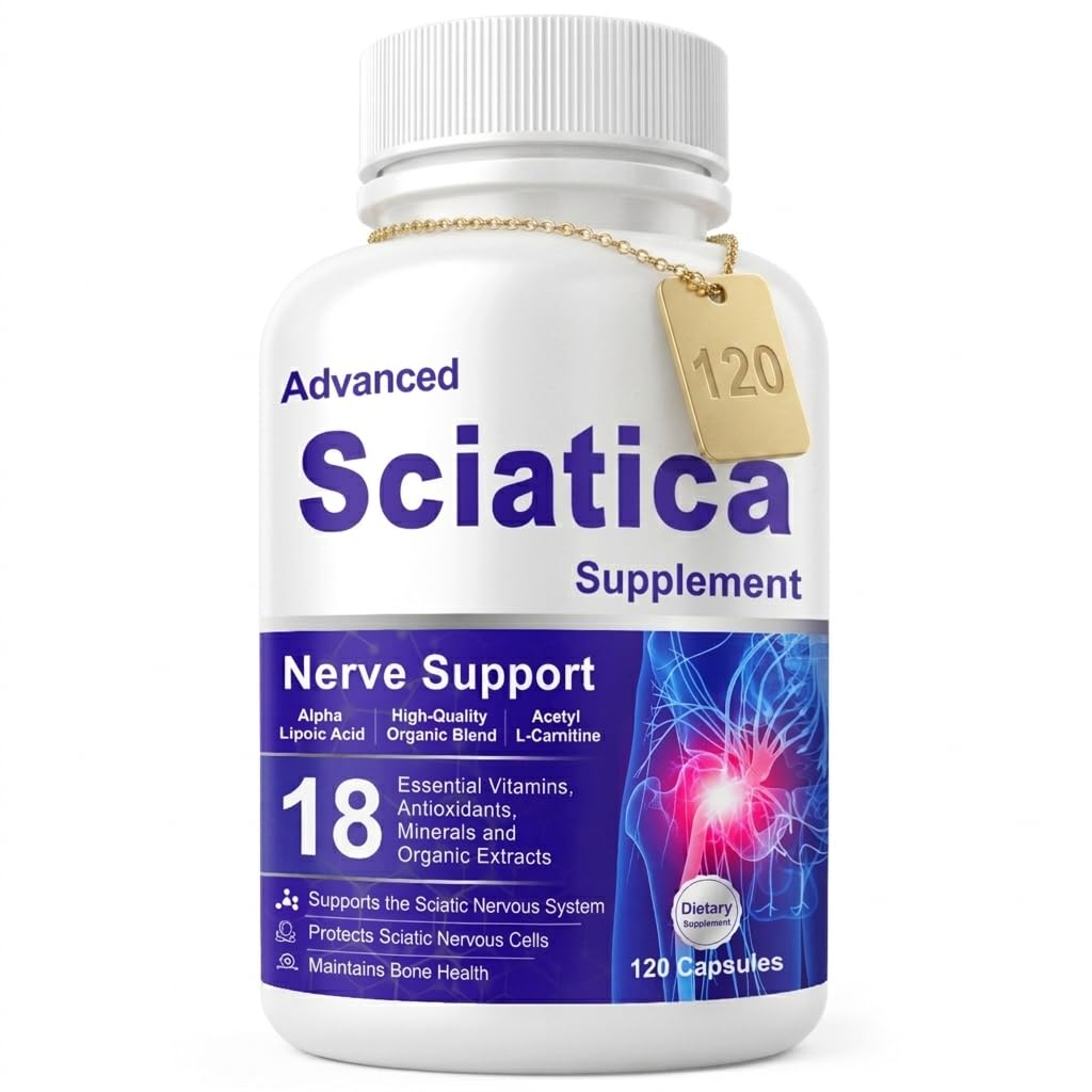 Sciatica Pain Soothing, Sciatica Ease Supplements with Alpha Lipoic Acid & Vitamin B Complex, 18 in 1 Premium Capsules-Maintain Bone Health, 120 Count
