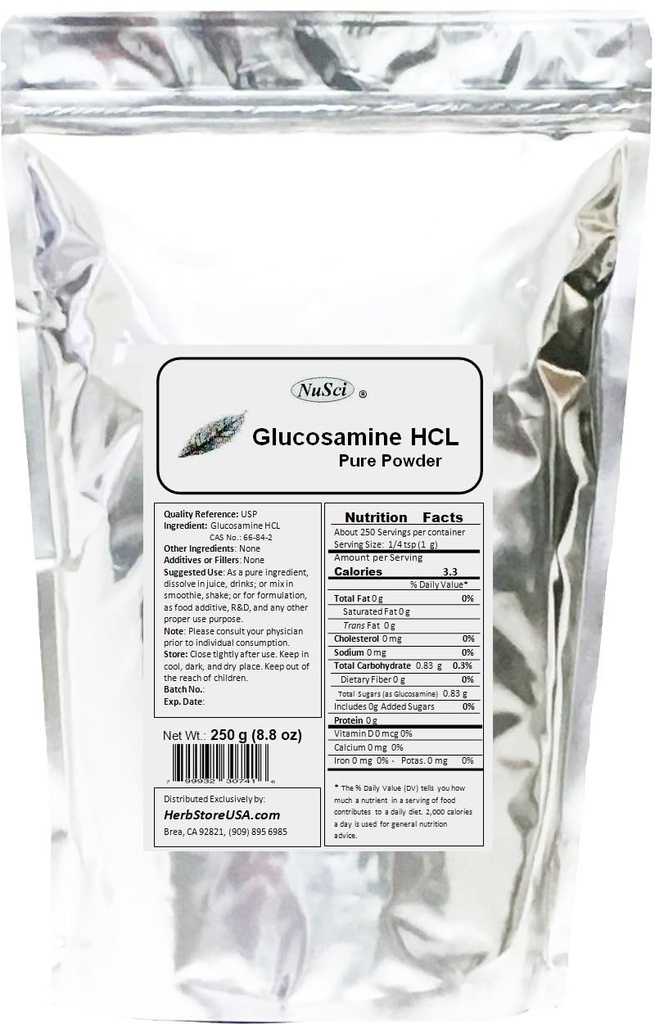 Glucosamine HCL Powder Bulk Pure (250 g (8.8 oz))