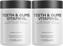 Codeage Teeth & Gums Vitamins + στοματικό συμπλήρωμα προβιοτικών για το στόμα - Ολόκληρα τρόφιμα Ασβέστιο, Κολλαγόνο, Κάλιο, Βιταμίνη C, D3, K2, Ψευδάργυρος – Στοματική Φροντίδα & Οδοντιατρικά συμπληρώματα πολυβιταμίνης - 2 Pack