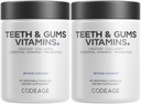 Codeage Teeth & Gums Vitamins + στοματικό συμπλήρωμα προβιοτικών για το στόμα - Ολόκληρα τρόφιμα Ασβέστιο, Κολλαγόνο, Κάλιο, Βιταμίνη C, D3, K2, Ψευδάργυρος – Στοματική Φροντίδα & Οδοντιατρικά συμπληρώματα πολυβιταμίνης - 2 Pack