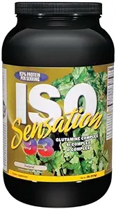 Ultimate Nutrition Iso Sensation 93 with Glutamine Complex Low Carb Whey Protein Isolate Powder – 30 γραμμάρια πρωτεΐνης, χωρίς λιπαρά, Keto Friendly, Natural, 2 Λίρες