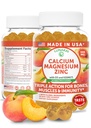 Lunakai USA Made Calcium Magnesium Zinc Gummies with Vitamin D3 & K2 – Delicious 5-in-1 Supplement for Daily Bone, Muscle & Immune Support for Women, Men & Kids, 60ct