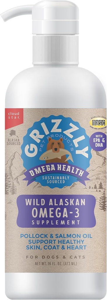 Προϊόντα Omega Health Liquid Omega-3 συμπλήρωμα για σκύλους και γάτες, μπουκάλι 16 ουγγιά