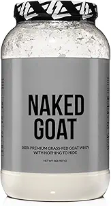 NAKED Goat - Pasture Fed Goat Whey Protein Powder from Small-Herd Wisconsin Dairies, 2Lb Bulk, GMO Free, Soy Free. Easy to Digest - All Natural - 23 Grams of Protein - 30 Servings
