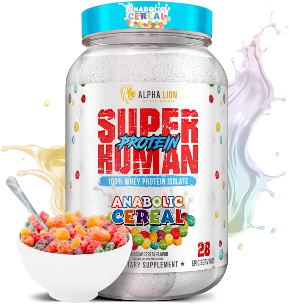 ALPHA LION Superhuman Whey Protein Powder, Great Tasting Pure Isolate, Low Carb, Sugar, No Bloat Post Workout, Mus Recovery & Growth (28 Servings, Anabolic Cereal) 31.2175 Ουγγιά
