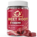 NEVISS Beet Héāŗt Chews 1500mg, Nitric Oxide and Blood Préssũre Support, 5 in 1 Beets Supplements w/Grape Seed, L-Citrulline, Vitamin B6 & B12 for Energy & Circulation Support, 60 Chews, Sugar-Free