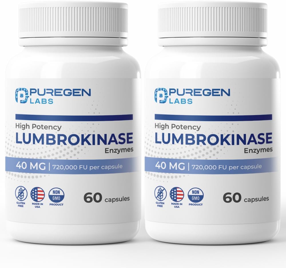 Puregen Labs Lumbrokinase 40mg ανά καψάκιο Υψηλής Ικανότητας συμπλήρωμα 