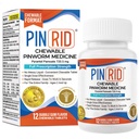 PIN RID - Pinworm Medicine for Family 2+, Bubble Gum Chewable Tablets (12 Doses) - 250mg Pyrantel Pamoate - Single-Dose Parasite Cleanse for Humans - Allergen Free