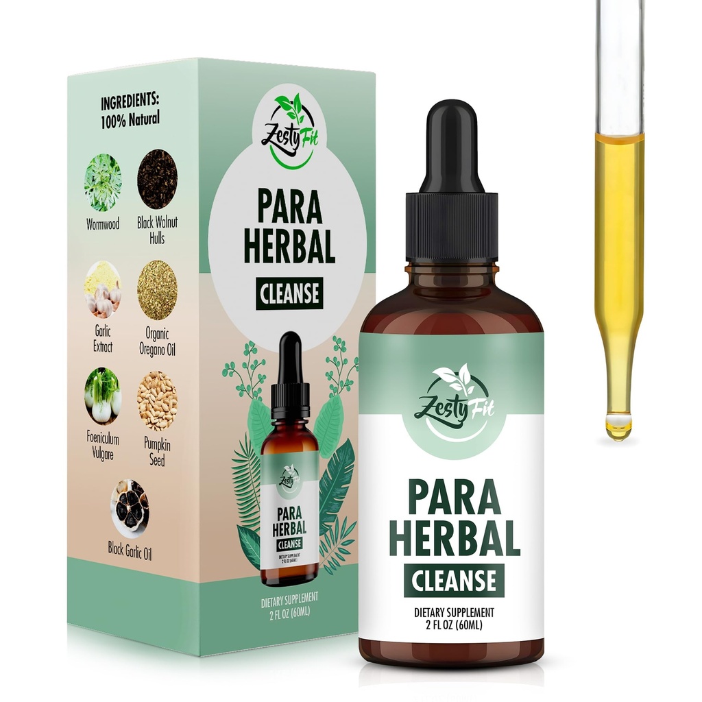 para Purge 8-in-1 Liquid Drops – Parasite Cleanse Support for Adults – Wormwood, Black Walnut, Oregano Oil, Garlic, Pumpkin Seed & Fennel – Gut Cleanse & Intestinal Health – 2 Fl Oz