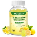 L-Theanine Gummies for Kids & Adults, l'theanine 400mg with Ashwagandha, GABA, 5HTP,L-Theanine Chewable Supplement for Relax, Zzz & Focus Support,Lemon Flavor