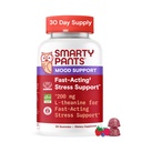 SmartyPants Adult Stress Support Gummies: Fast-Acting Calm & Mood Support with L-Theanine 200mg & Ashwagandha (Sensoril), Non-Drowsy, Mixed Berry Flavor, 60 Count (30 Day Supply)