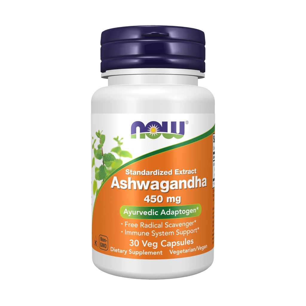 Now Supplements, Ashwagandha (Withania somnifera) 450 mg (Standardized Extract), 30 Veg Capsules