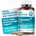 Bold Botanica Ashwagandha Plus – Ashwagandha Supplement for Women & Men – Stress, Mood, Memory & Energy Support – Triple Adaptogenic Formula with Amla & Holy Basil, 1 Capsule Daily – 30 Vegan Caps