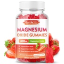 Μαγνήσιο Oxide Gummies 400mg, Chewable oxide συμπλήρωμα για ενήλικες & παιδιά, νευρωνική & μυϊκή υποστήριξη, μη-GMO, ζάχαρη-ελεύθερο, φράουλα άρωμα, 60 Count