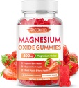 Μαγνήσιο Oxide Gummies 400mg, Chewable oxide συμπλήρωμα για ενήλικες & παιδιά, νευρωνική & μυϊκή υποστήριξη, μη-GMO, ζάχαρη-ελεύθερο, φράουλα άρωμα, 60 Count