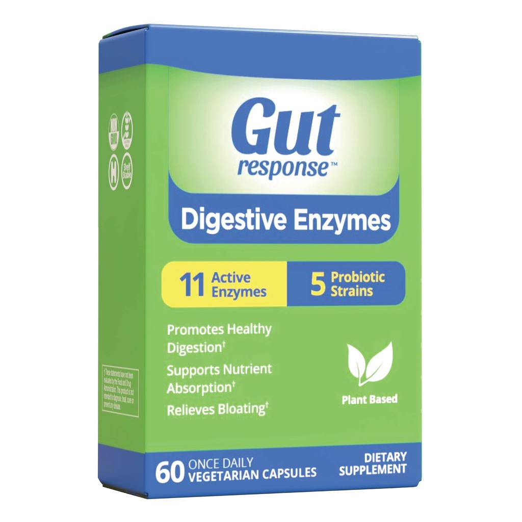 Digestive Enzymes, Digestive Support, Relieves Bloating, 5 Probiotic Strains, 11 Active Enzymes, 60 Κάψουλες