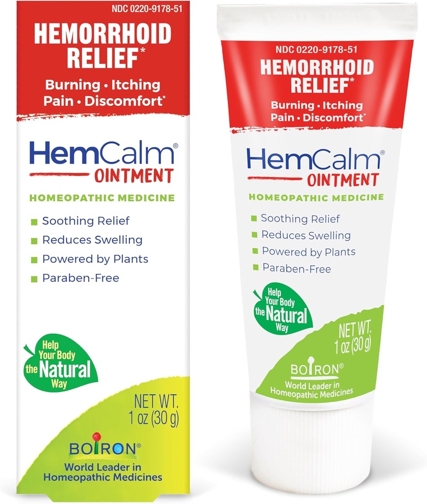 Boiron HemCalm Ointment for Hemorrhoid Ανακούφιση του πόνου, φαγούρα, πρήξιμο ή δυσφορία - 1 oz