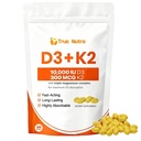 D3 K2 Magnesium, Vitamin D3 10000 IU K2 Softgels, Non-GMO, Extra Strength, Gluten Free, 300 Coconut Oil Softgels