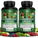 Ισχυρός Κήπος 2-πακέτο Βιολογικά Superfood Πράσινοι, Φρούτα και λαχανικά συμπλήρωμα πλούσια σε βιταμίνες & αντιοξειδωτικά με Alfalfa, Beet Root & Tart Cherry για την ενίσχυση της ενέργειας, Ανοσία & Gut Υγεία, 120 Ct