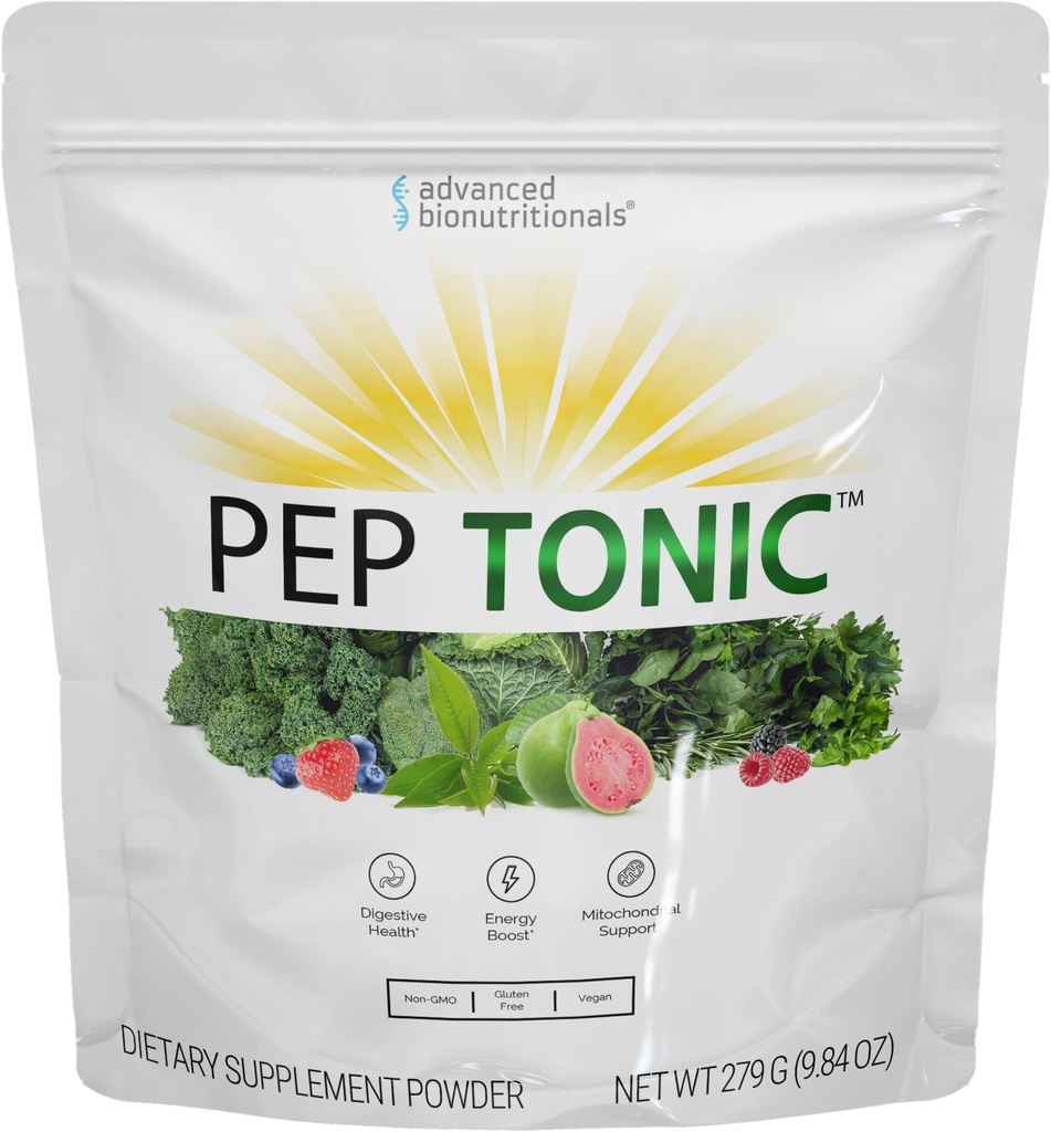 Advanced Bionutritionals Pep Tonic Powdered Superfood Formula 50 Φρούτα, Λαχανικά, Βότανα και Superfoods - Vegan, Χορτοφαγικά - 9,84 OZ - 279 g
