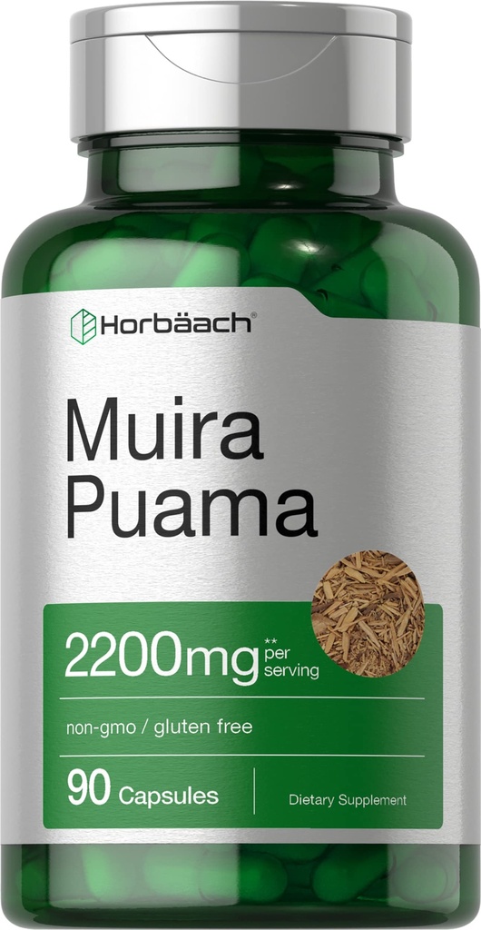 Horbäach Muira Puama Root Extract | 90 Capsules | Non GMO, Gluten Free Supplement
