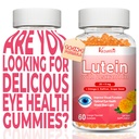 Lutein and Zeaxanthin Supplements Gummies, Advanced Eye Vitamin Supplement with Bilberry, Saffron, Grape Seed, Omega 3 for Macular Health, Dry Eye, Visual Function - Orange Flavor, 120 Count