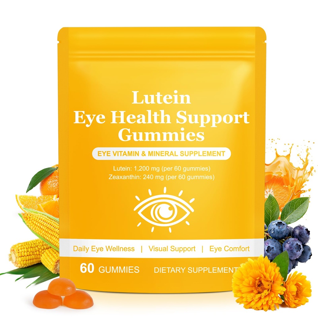Lutein and Zeaxanthin Supplements,Lutein Gummies for Dry Eye Relief & Clear Vision,Blue Light Filtering | Eye Health Support– Non-GMO & Vegan, 60 Gummies