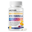 16 in 1 Advanced Eye Formula, Eye Vitamins and Mineral Supplement with Lutein 20mg, Zeaxanthin 4mg & Meso-Zeaxanthin 10mg, Astaxanthin, Omega 3, Bilberry & Saffron, Eye Wellness, 60 Capsules