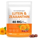Lutein 40mg & Zeaxanthin Eye Supplement, 16-in-1 Advanced Eye Support Formula with Omega-3, Vitamins C & E, Zinc and CoQ10, Blue Light Support for Screen Use, 120 Softgels