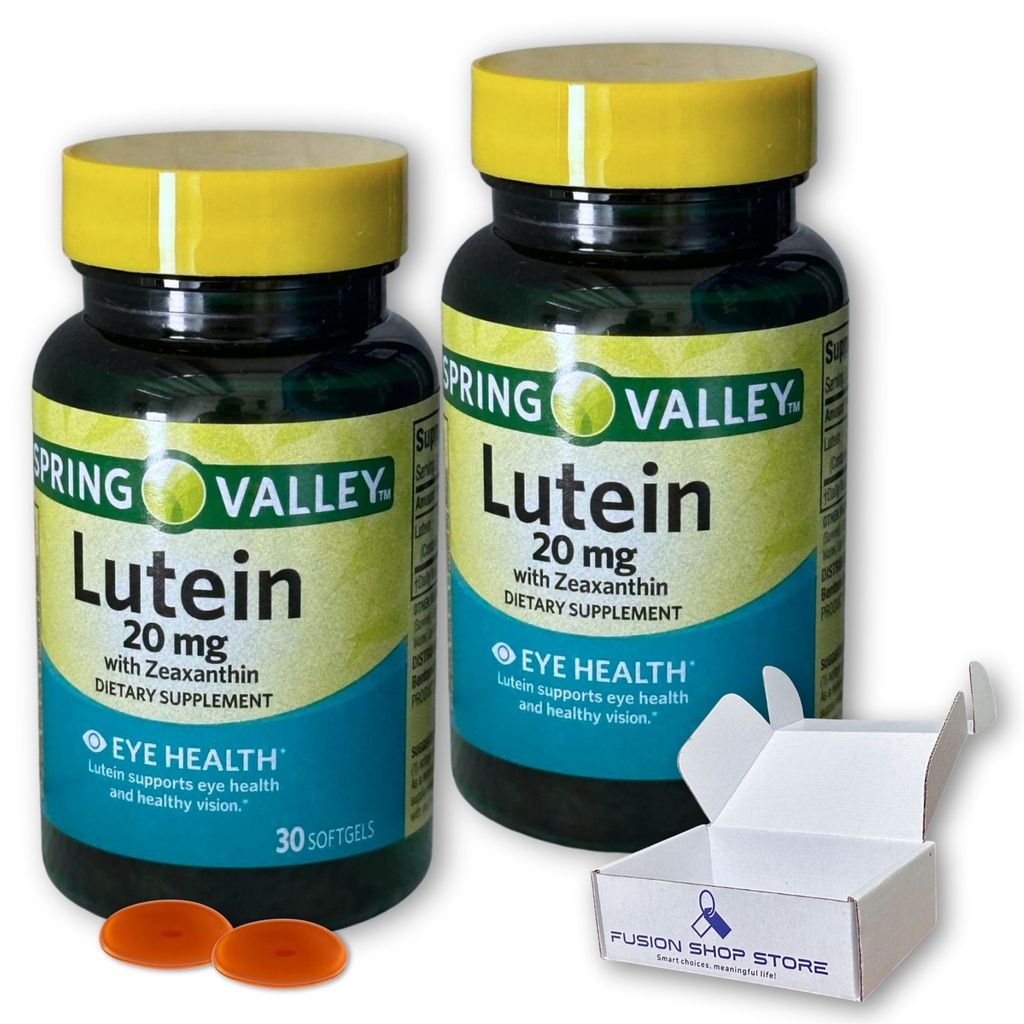 Lutein 20mg- with Zeaxanthin 30 softgels (Pack of 2), Boxed by Fusion Shop Store