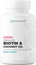 Υψηλής ισχύος Biotin συμπλήρωμα - Vegan Βιταμίνη B7 Φόρμουλα με Creatine και Coconut Oil - Υγιέστερη δέρμα, νύχια & μαλλιά και Κερατίνης Υποστήριξη - Μη ΓΤΟ & Χωρίς γλουτένη - 2500 mcg
