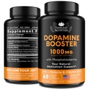 TWINLEAF NUTRITION Dopamine Brain Support Supplement, 1000 mg Blend - Made in USA - with DMAE, Vitamin B12 and L-Tyrosine - Enhance Mental Well-Being - 60 Capsules