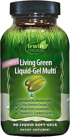 Irwin Naturals Women's Living Green Liquid-Gel Multi - 90 Liquid Softgels - Περιλαμβάνει 70 βασικά θρεπτικά συστατικά, βιταμίνες & ορυκτά