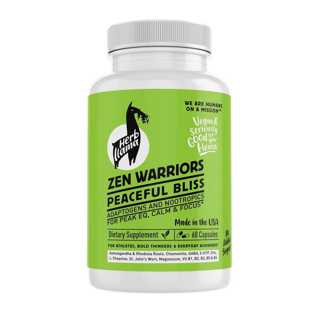 19-Adaptogen+Nootropics, Ashwagandha, Rhodiola, Magnesium, L-Theanine - Zen Warriors | Yale Clinician Curated Stress Relief Supplement for Cortisol Balance, Focus & Calm - 60 Capsules
