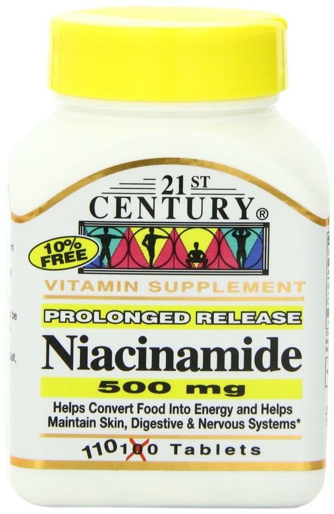 21st Century Niacinamide 500 mg Tablets Prolonged Release - 110 ct, Pack of 5