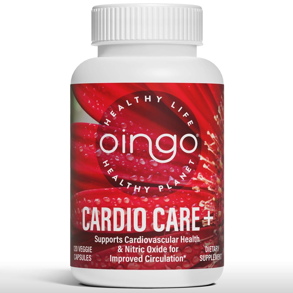 Cardio Care + Heart Health Formula — Nitric Oxide Booster with Beet Root Powder, Grape Seed Extract, Taurine, B Vitamins for Blood Flow & Blood Pressure Support, Gluten Free, 120 Veggie Capsules