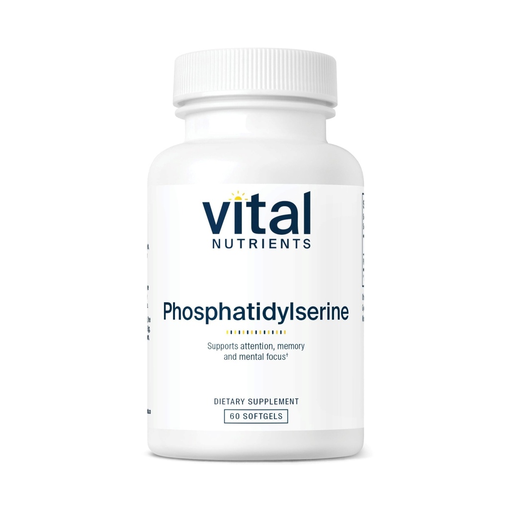 Vital Nutrients Phosphatidylserine - 150mg Phosphatidylserine Supplement - Powerful Nootropic for Attention, Memory, and Mental Focus Support* - Gluten, Dairy, Soy Free - Non-GMO - 60 Softgels